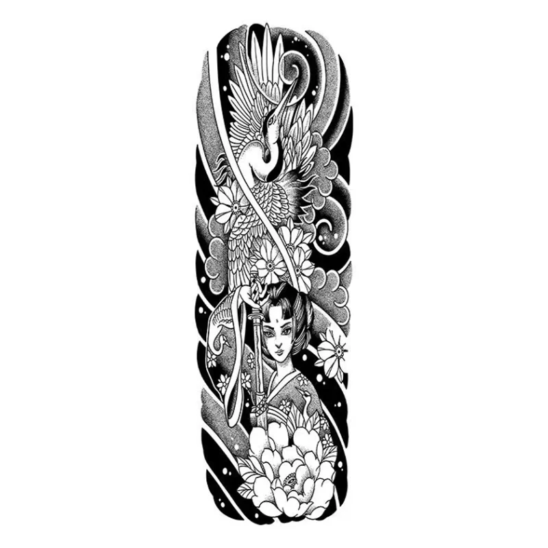 الذراع الطويلة لصاقات وشم عصير الأعشاب كامل الذراع الوشم الشارات نقل الوشم زينة هيئة الفن الوشم المؤقت الفن