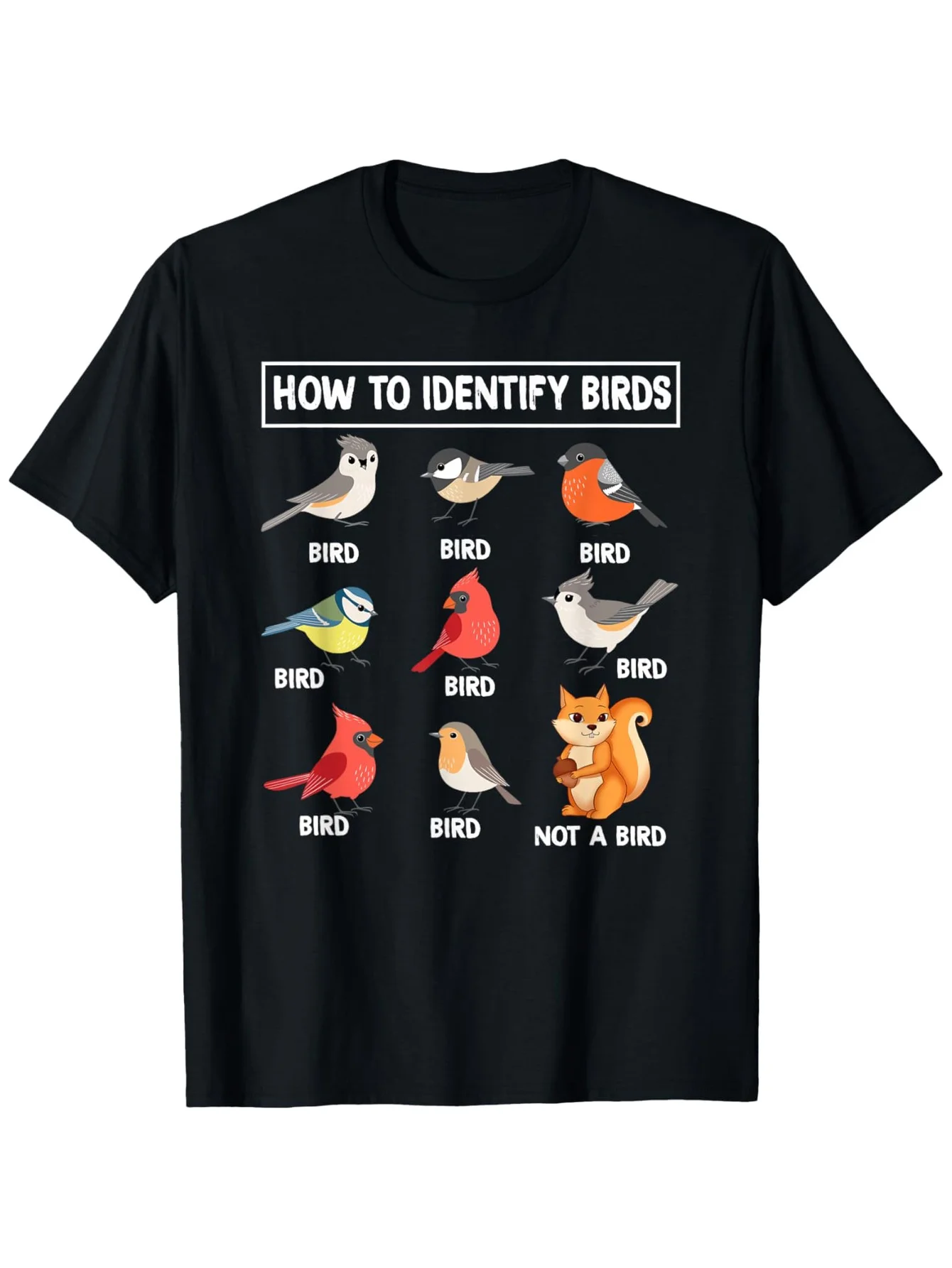 How To Identify Birds, Non-birds, Squirrels, Funny Pictures, Birdwatchers, and Casual Graphic T-shirts.women Clothing Summer Y2K