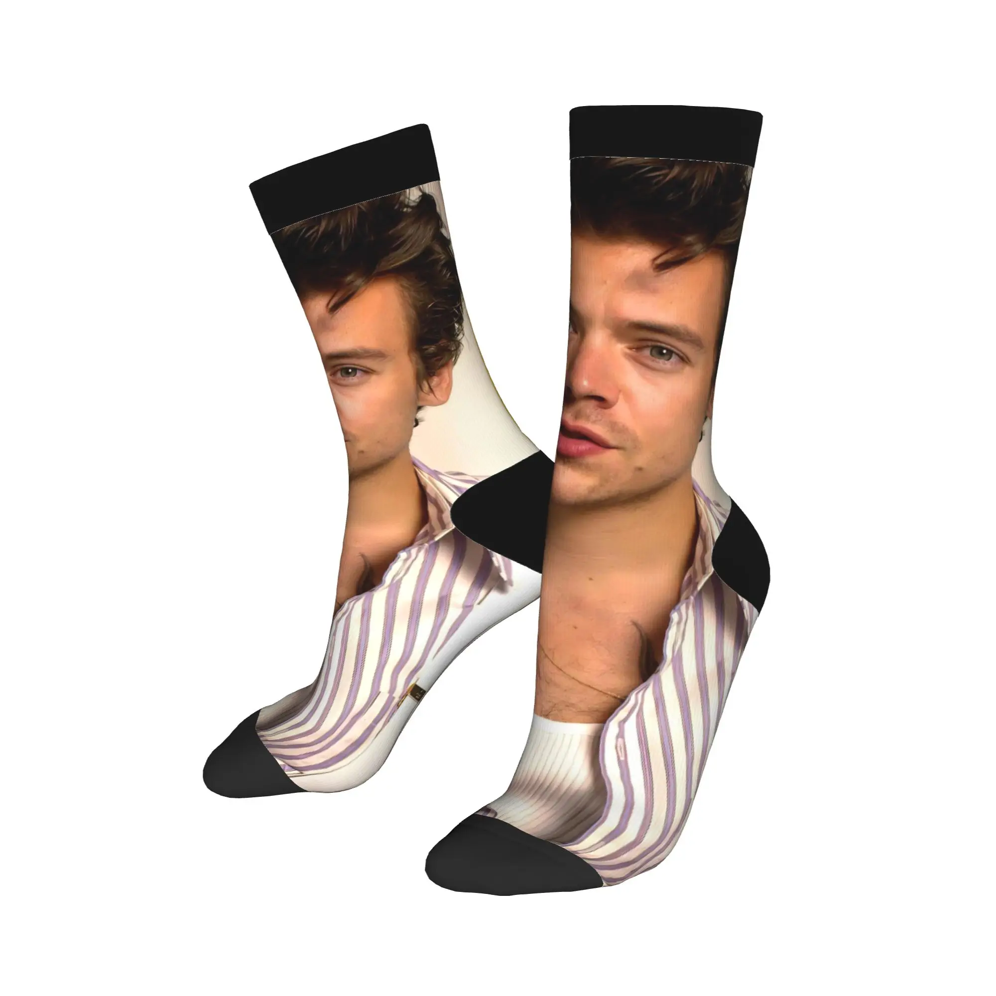 

Носки Harrys Styles для мужчин и женщин, модные носки из полиэстера, сумасшедшие весенне-летние, осенне-зимние чулки среднего размера, подарок