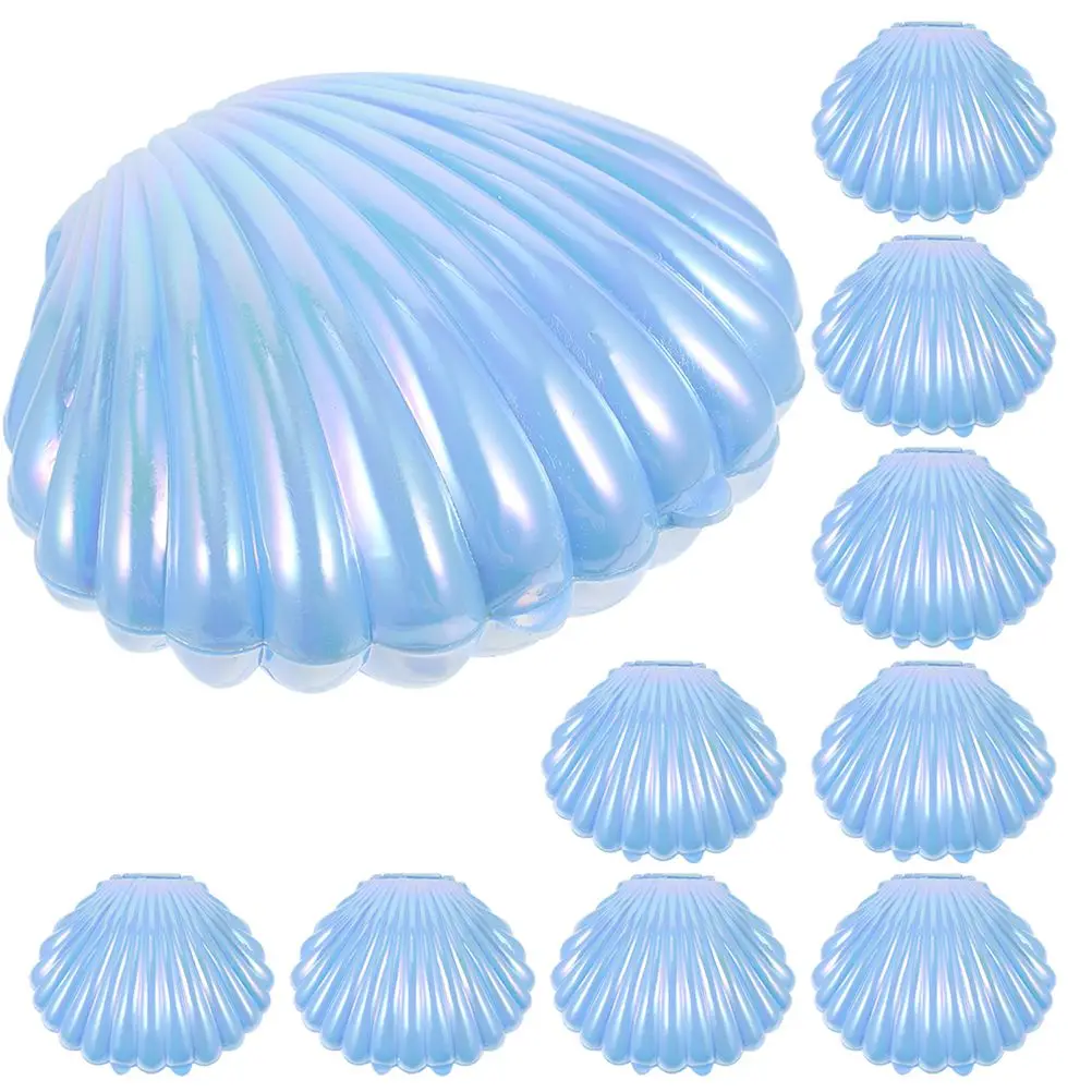 

20 Pcs Candy Boxes Small Wedding Party Favors Hinged Containers Birthday Decorations Plastic Popcorn Seashell Jewelry Dish Gift