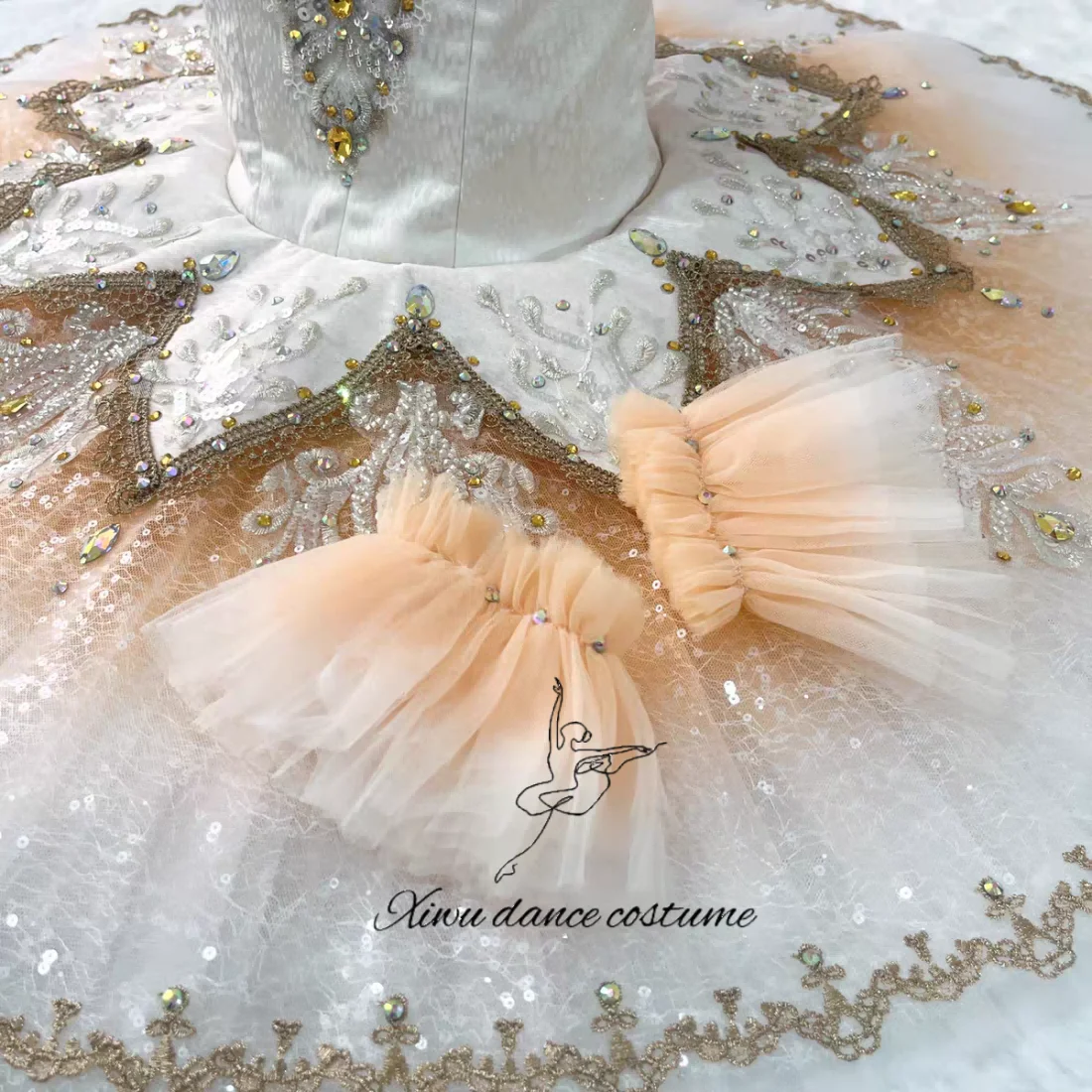   라인스톤 장식 튤 댄스 튜튜