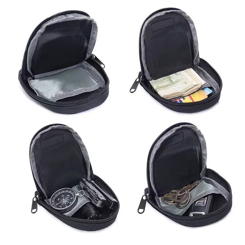 Outdoor tactical buckle-up small pocket, portable key for mountain climbing, small pocket bag, key storage bag, one set