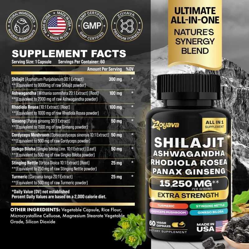 8-in-1 Supplement High Strength 15250 mg* Energy & Vitality Per Serving, Immune Support Embrace the Power of 8