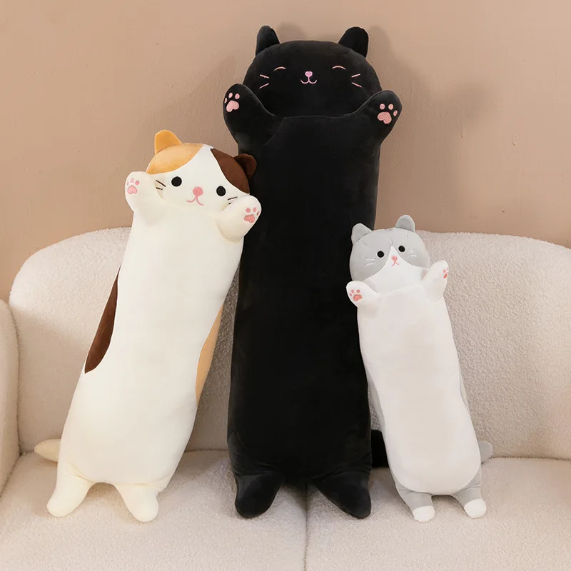 

Long Cat Plush Body Pillow, Soft Fluffy Cat Stuffed Cushion in Multi Colors, Cozy Bedtime Pillow for Bedroom Decor