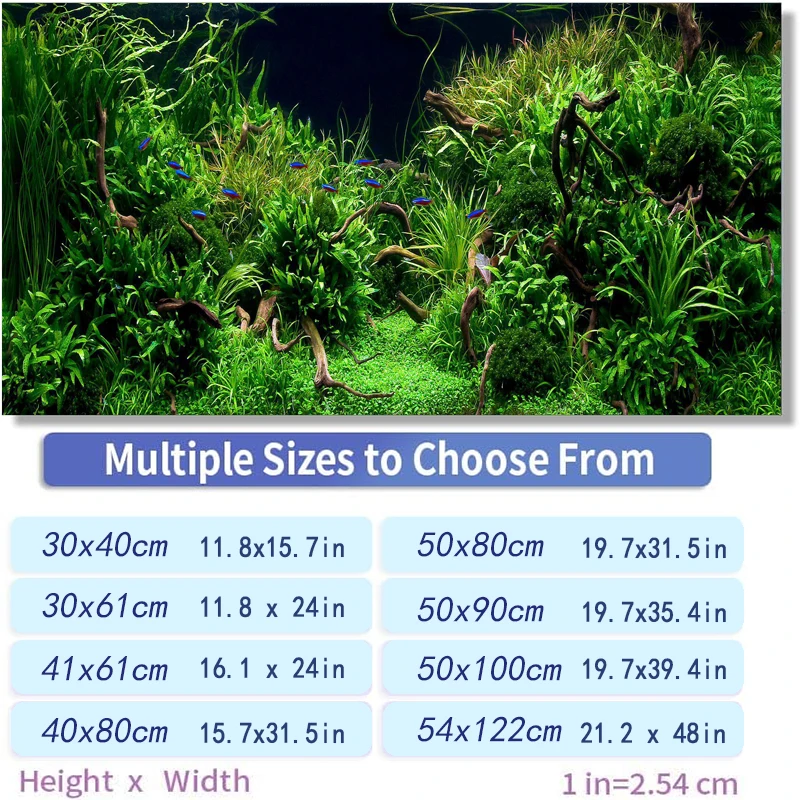 Forest Sticker Aquarium Background Ornament Poster Forest Aquarium Landscape Self Adhesive Fish Tank Backing Paper