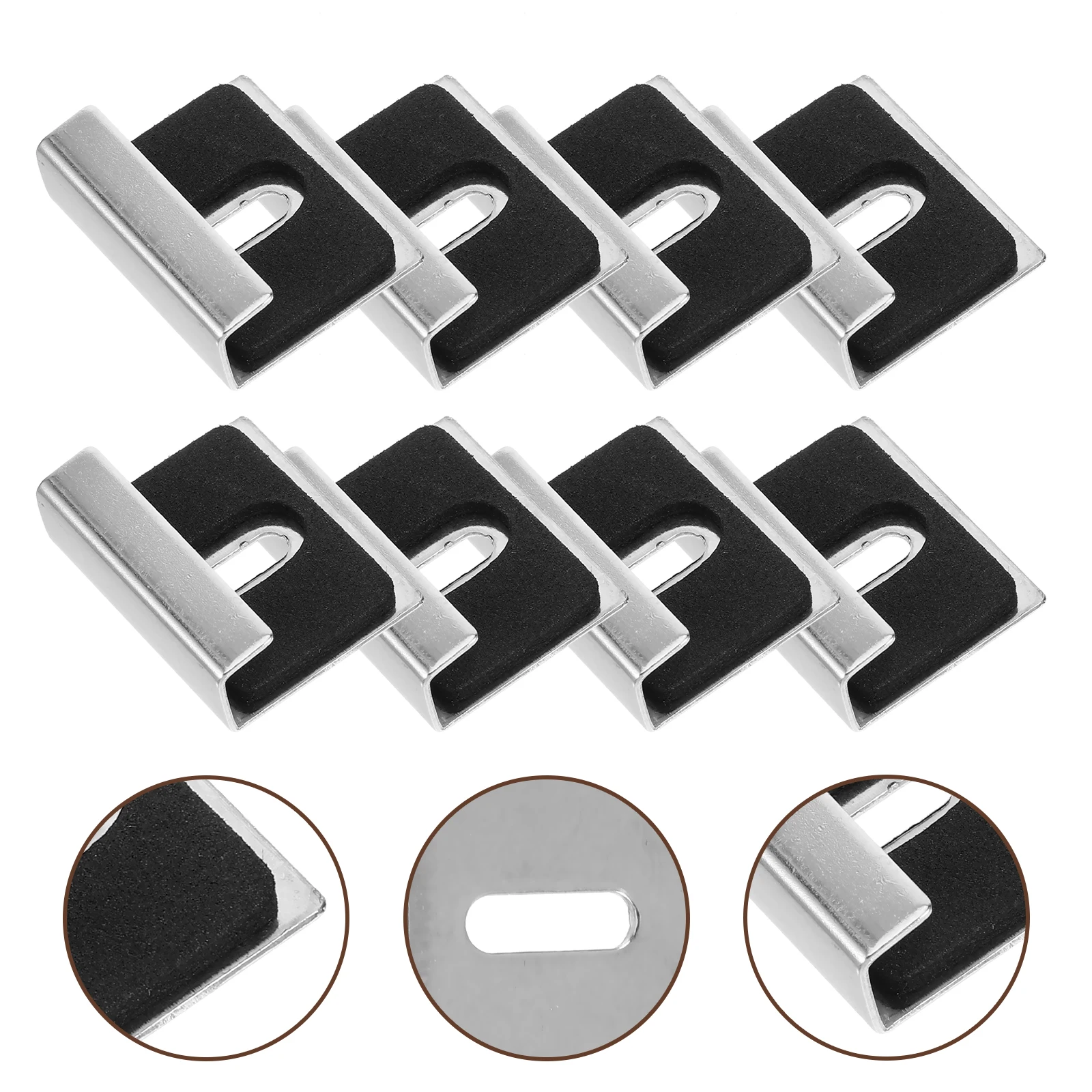 8pcs Mirror Fix Clip Holder Clip Wall Mounted Glass Retainer Hanging Clamp Frameless Mirror Glass Hanger Clamp Bathroom Hardware