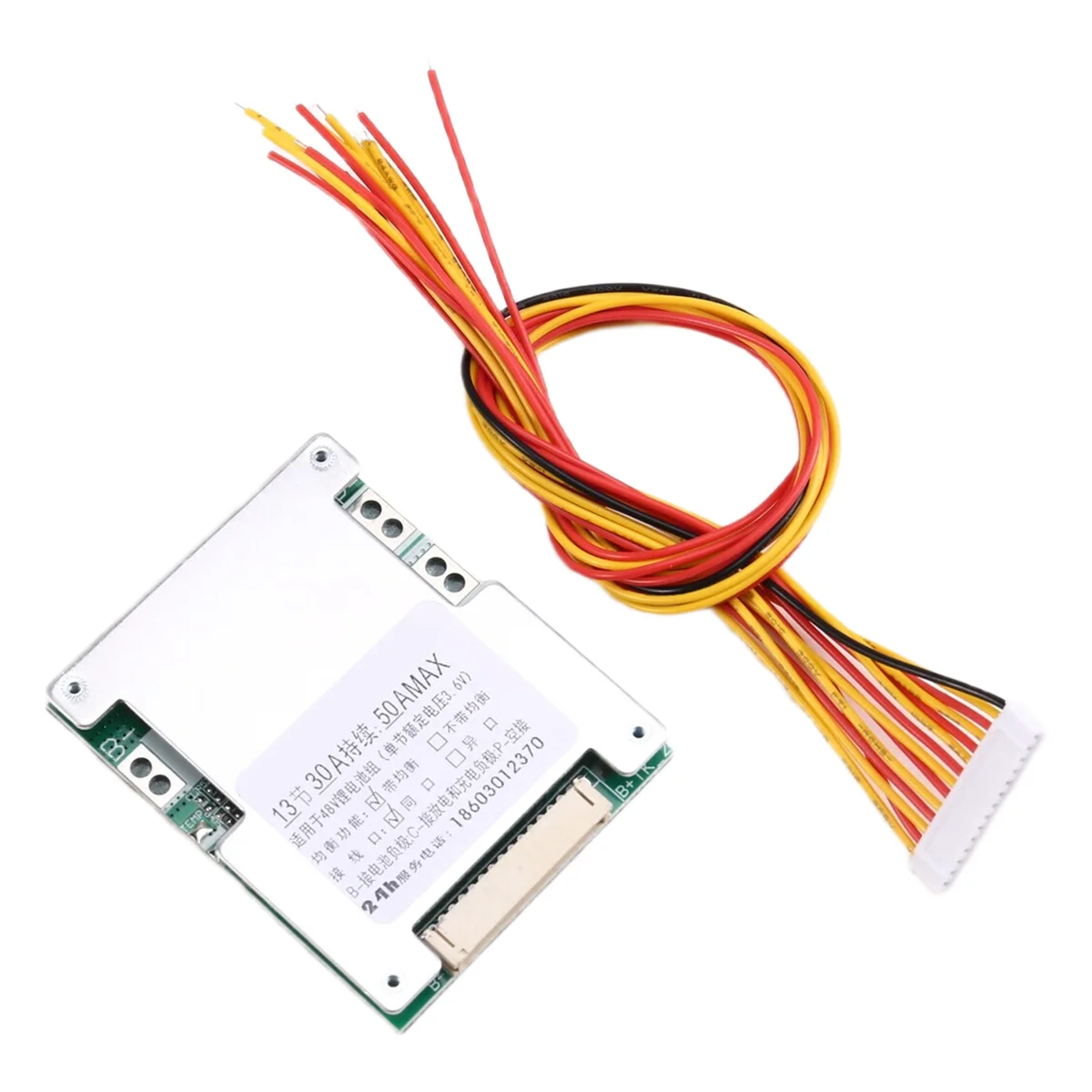 ABXK 13S 48V 50A مع توازن بطارية ليثيوم أيون حزمة لوح حماية بطارية ليثيوم مقياس التوازن في لوحة دوائر كهربائية