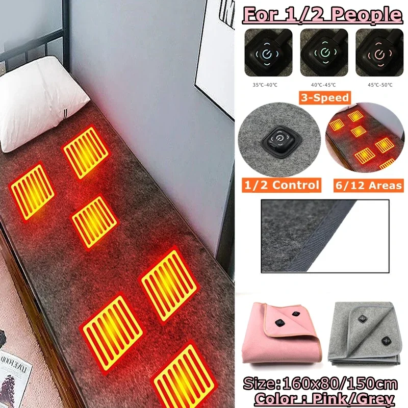 USB Electric Mat Plush Electric Blanket Heating Pad 1/2 Body Warmer Camping Mattress Heated Mat Thermal Pad Heating Sleeping Pad