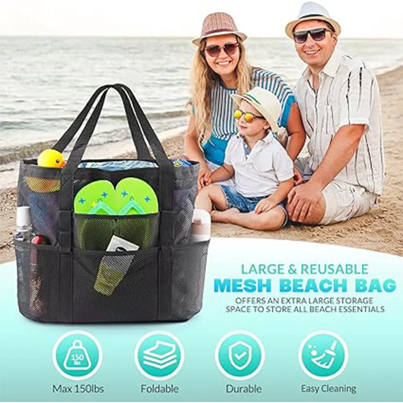 

Multifunctional beach bag, large capacity folding toy swim bag, travel shoulder carry-on swimsuit storage bag, beach bag