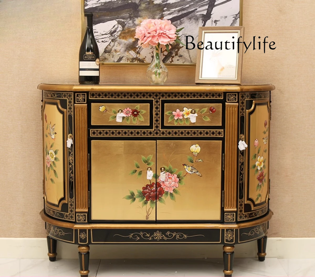 

New Chinese-style household integrated living room painted cabinets, home decoration, simple entrance entrance cabinet