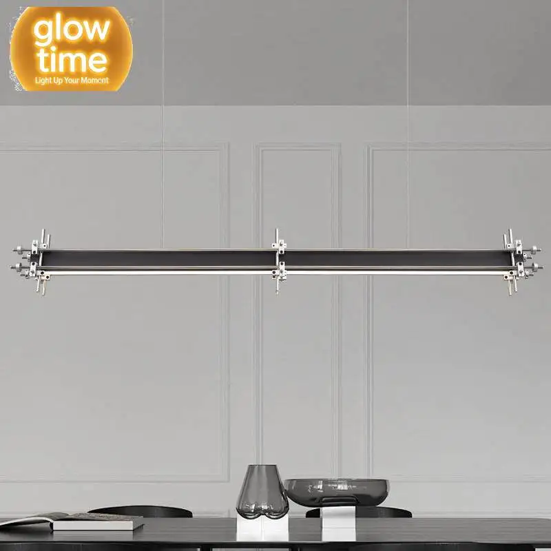 Minimalist optical axis designer bar counter restaurant chandelier front desk island desk study one-word industrial wind Mazar