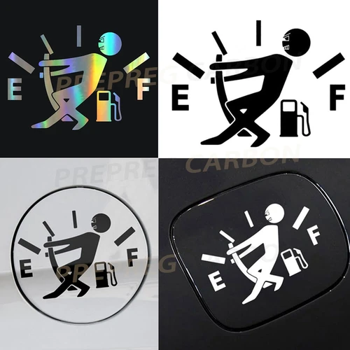 Imagen 2 del producto Cubierta de tapa de tanque de combustible, calcomanía de alto consumo de Gas, indicador de combustible, vinilo vacío, pegatinas divertidas para coche, pegatina de pasta para rascar, calcomanía para Exterior de coche