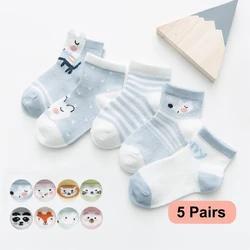 5Pairs/lot 2-12Y Children Socks Baby Socks for Girls Cotton Mesh Cute Newborn Boy Toddler Socks Baby Clothes Accessories
