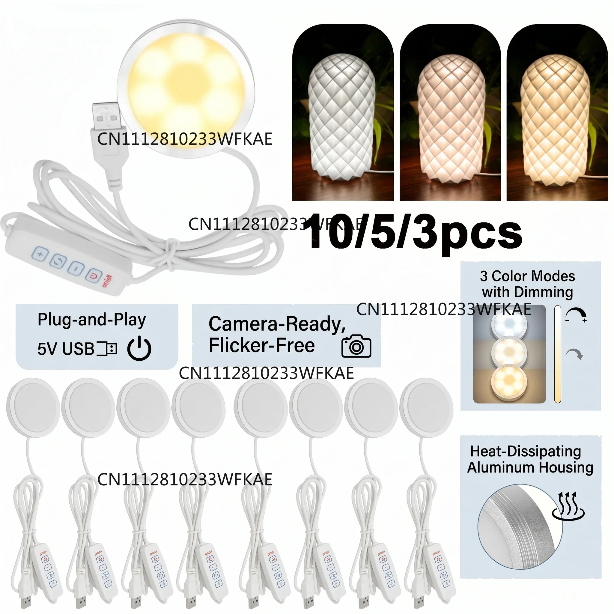 3D Printer LED Light MH001 USB Case Light for Bambu Lab Flicker Free Dimmable Remote Multifunction Desk Work Light