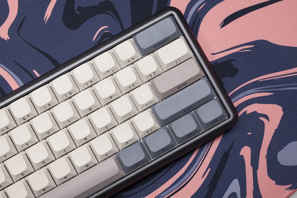 Imagem -06 - Gks Reverso Keycap Low Profile mx Stem Gaming Teclado Mecânico Corante Keycap Subbed Fonte Side Print Bege Cinza Fino