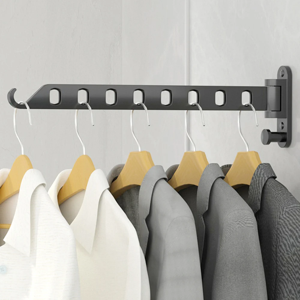 

Настенная складная сушилка для одежды, вешалка для одежды, ветрозащитная сушилка для белья, выдвижная невидимая настенная вешалка-органайзер