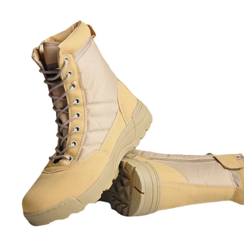 

Tactical Boots High Top Combat Boots Outdoor Desert Hiking Shoes Waterproof Fabric Polyester Rubber Sole