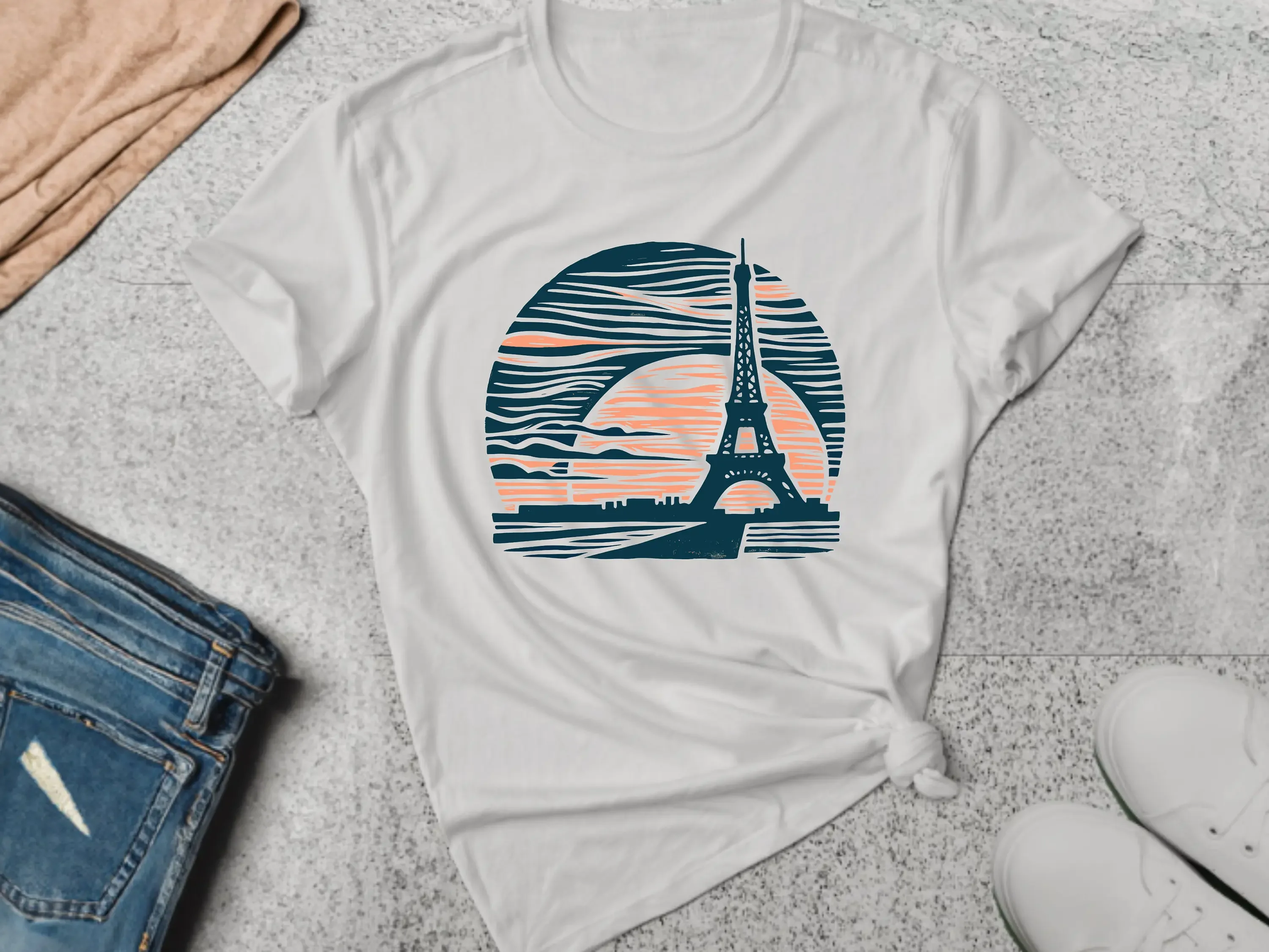 

Футболка с Эйфелевой башней, Париж, закат, путешествие, Франция, достопримечательность, путешественник