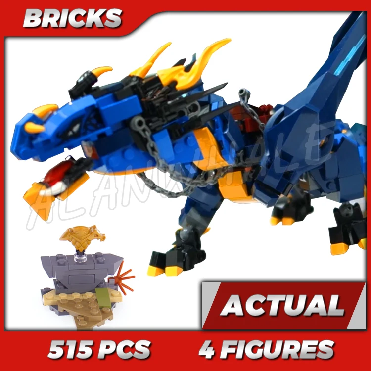 515pcs Shinobi Stormbringer Lightning Dragon Hunter Swiping Tail Function 10936 Building Kits toys Compatible With Bricks