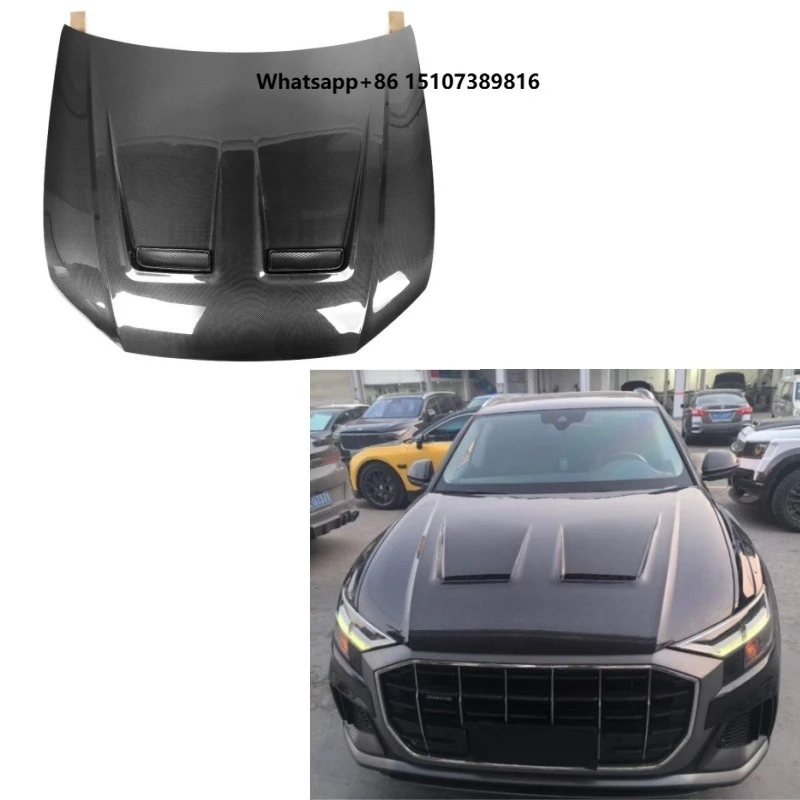Dual Side Carbon Fiber M Style Carbon Fiber Front Hood for Q8 SQ8 RSQ8 2023-IN Q8 Front Hood