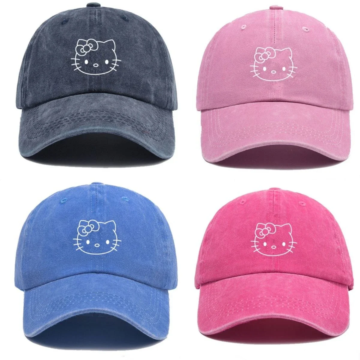 

Sanrio Kawaii Hello Kitty Baseball Cap Girl Cute Cartoon Adjustable Peaked Cap Student Ins Casual All-match Couple Sun Hat Gift