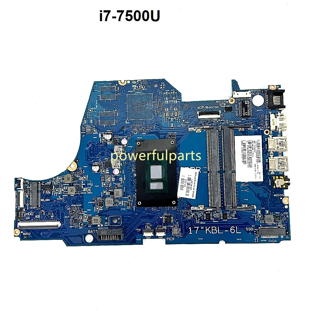 

For Hp 17-BY 17T-BY Motherboard L22738-001 6050A2982701 i7-7500U CPU On-Board Working Good