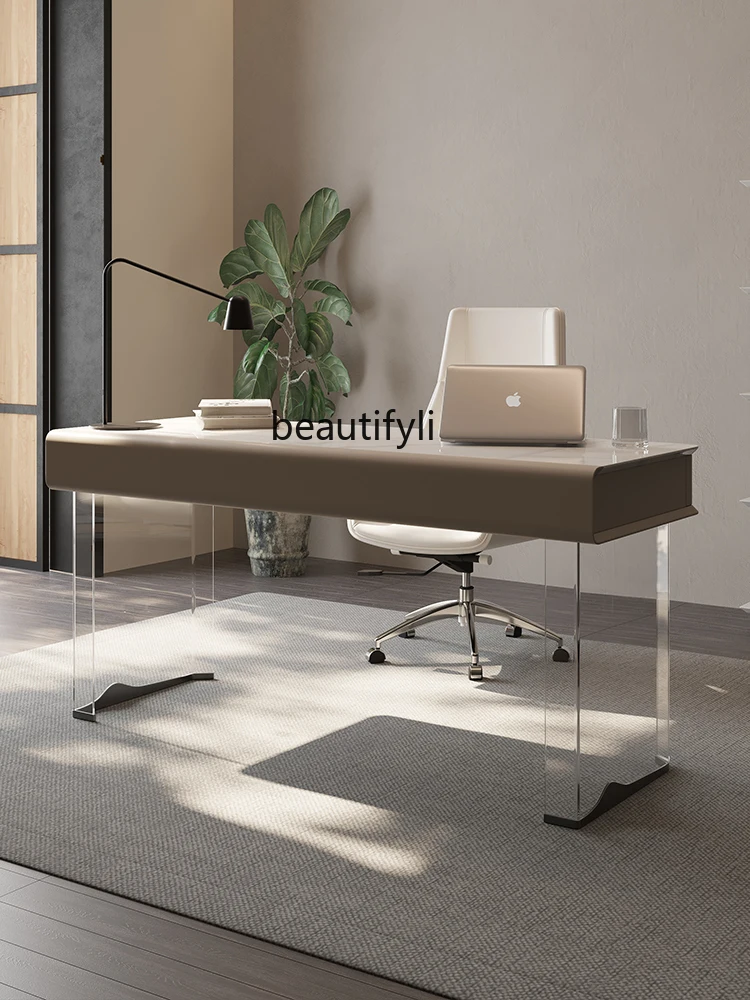 Italian Minimalist Acrylic Suspension Desk Modern Minimalist Boss Desk Light Luxury Home Study Computer Desk