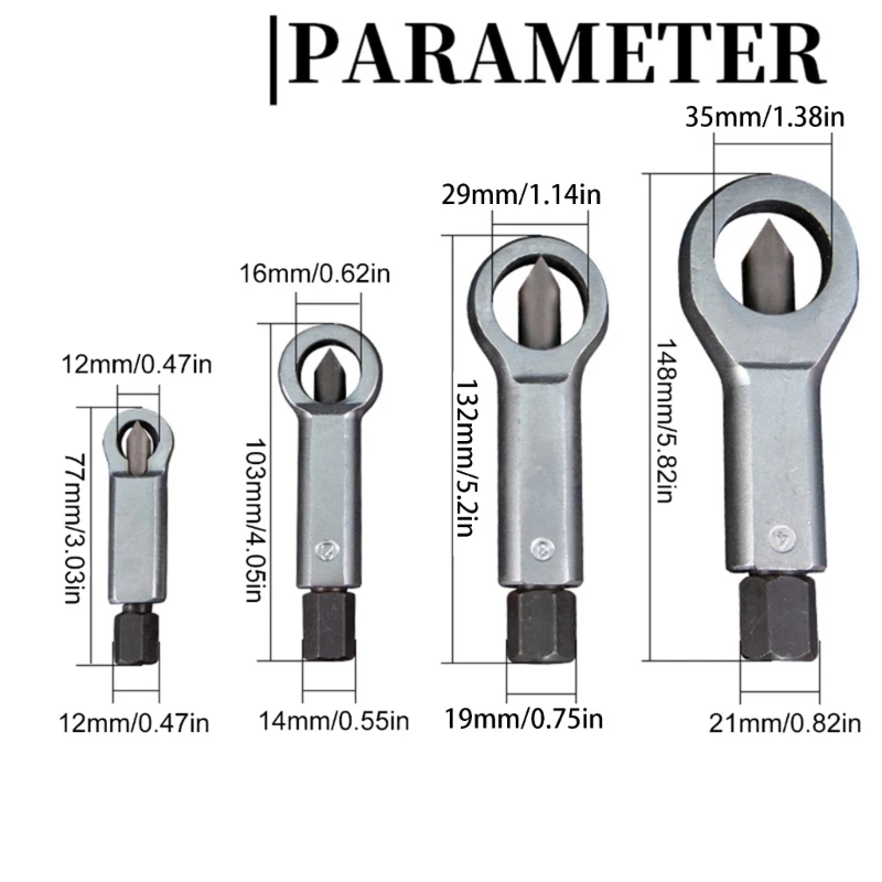 4Pcs Metal Nut Splitter Heavy Duty Splitter Breaker Manual Pressure Nut Cracker Remover Extractors Disassembly Tool