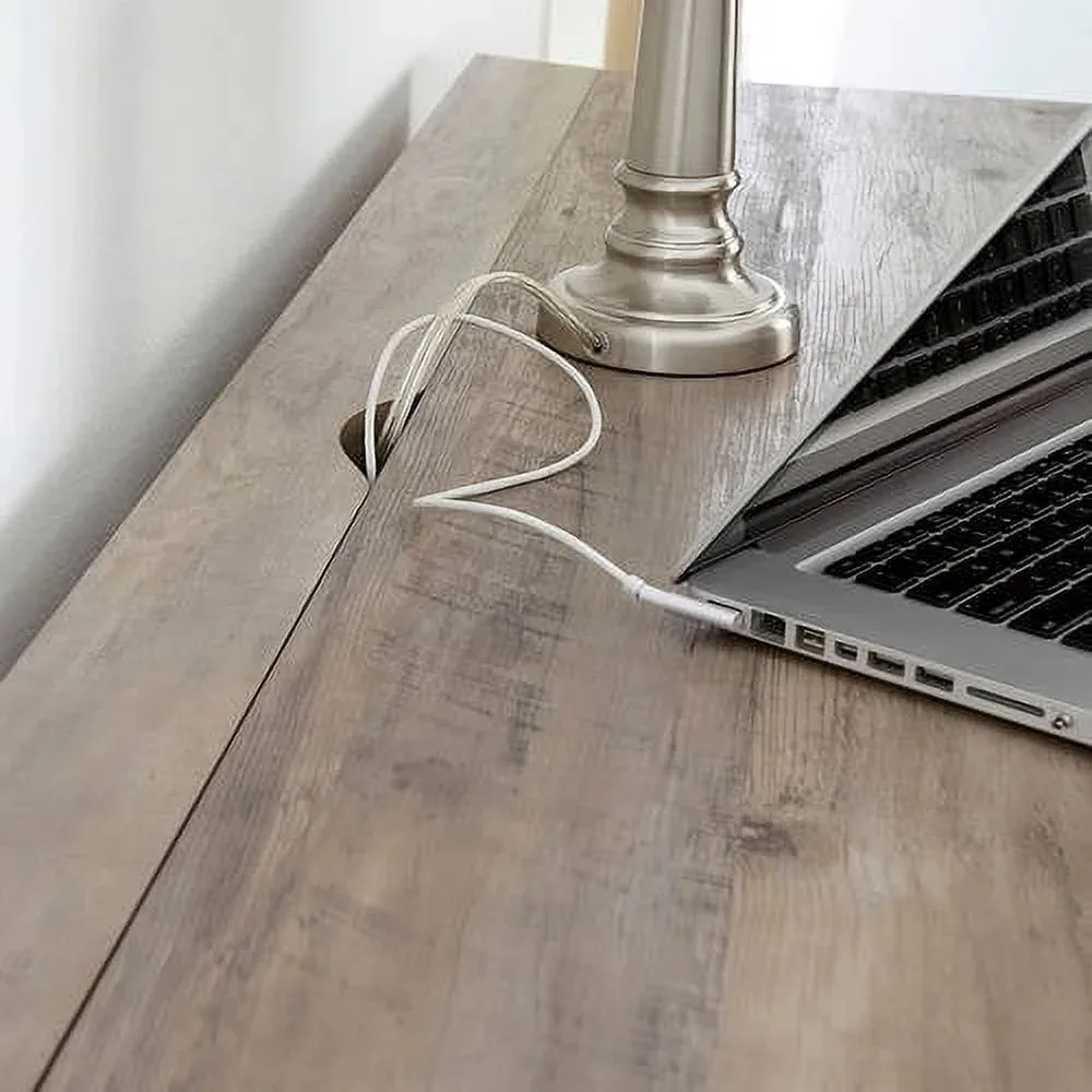 Cube storage desk, rustic grey
