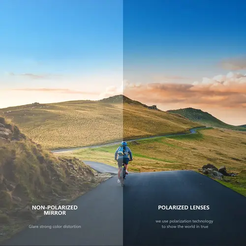 Imagen 2 del producto JULI Gafas de sol polarizadas para hombres y mujeres, a prueba de viento, deportes al aire libre, ciclismo, correr, protección UV400, gafas de sol masculinas 8133