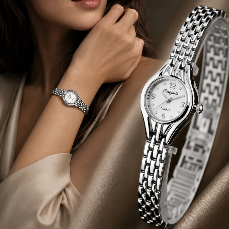 Vintage Small Dial Women Watch Slim Metal Bracelet Quartz Wristwatch Elegant Minimalist Analog Ladies Watch Gift for Woman Girls