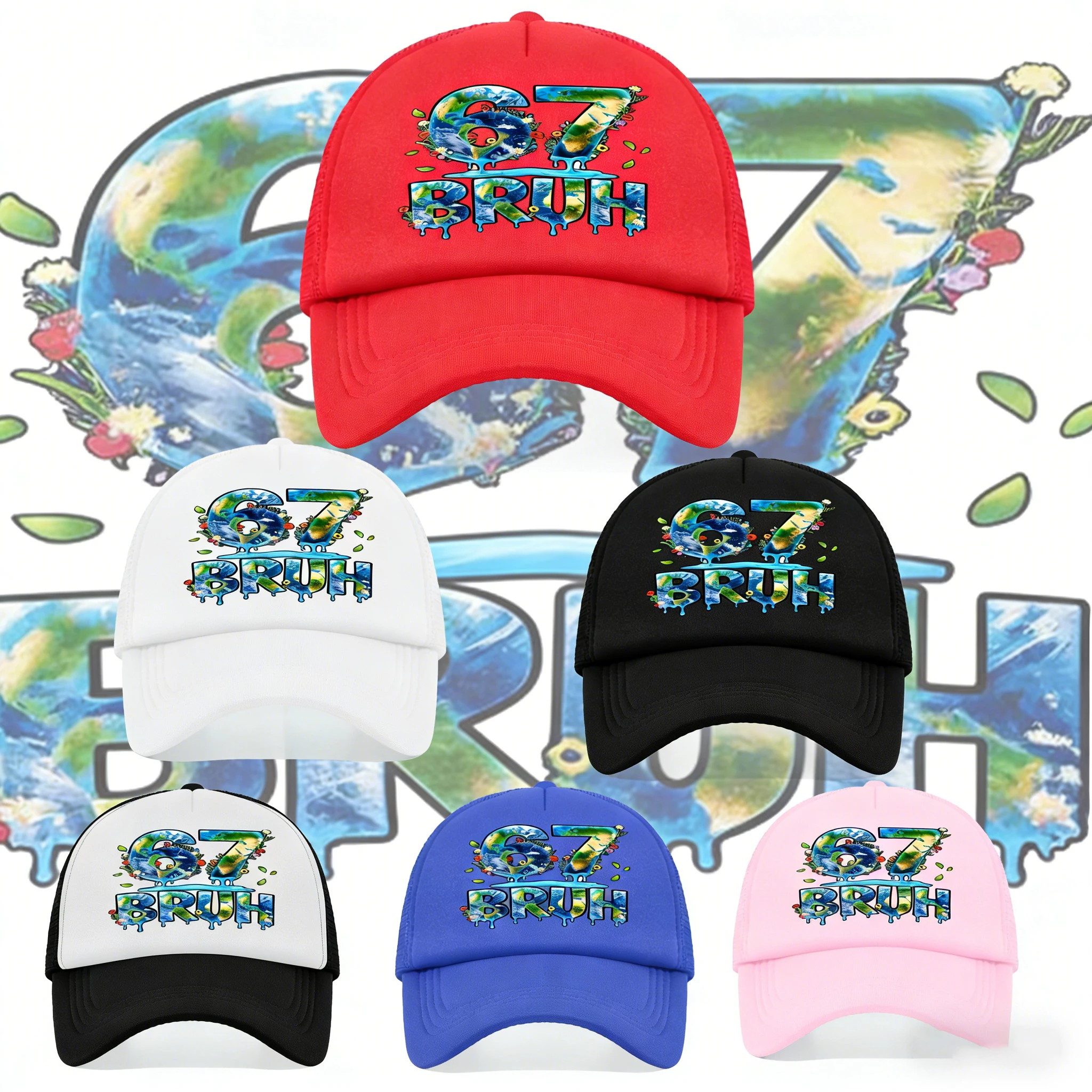 1PC Street Trendy 67 Mesh Hat Breathable and Non stuffy+Adjustable Buckle, a treasure item for niche and non collision styles