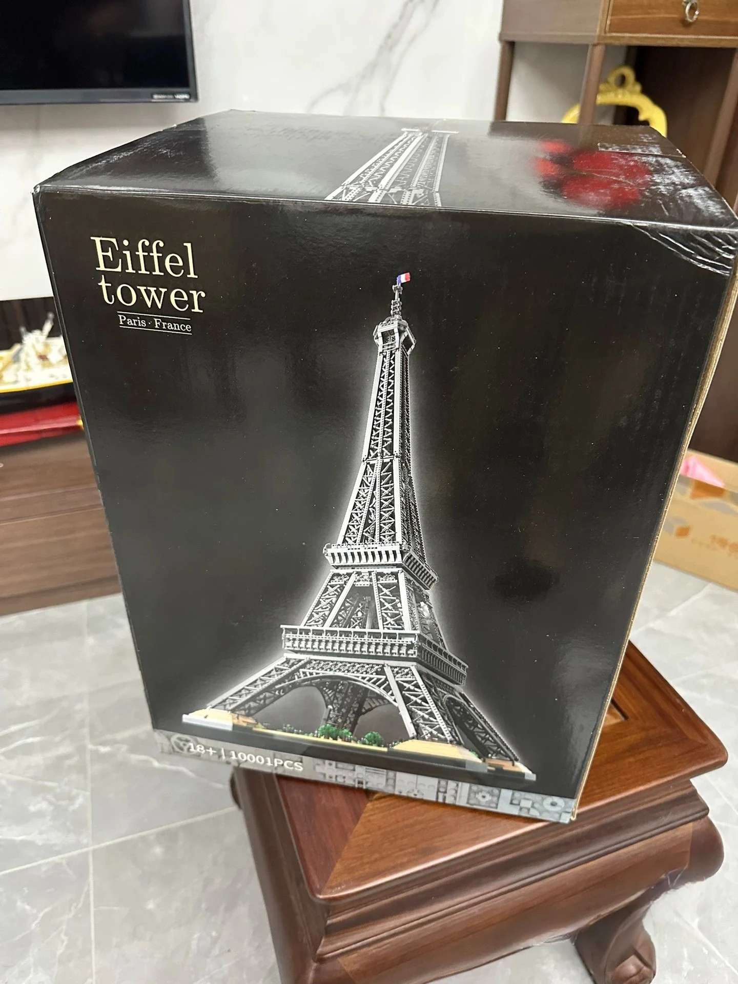 

Оригинальная коробка, рождественские подарки на день рождения, 10001 шт., большие строительные блоки с Эйфелевой башней, рождественские кирпичи, игрушки, совместимые 10307