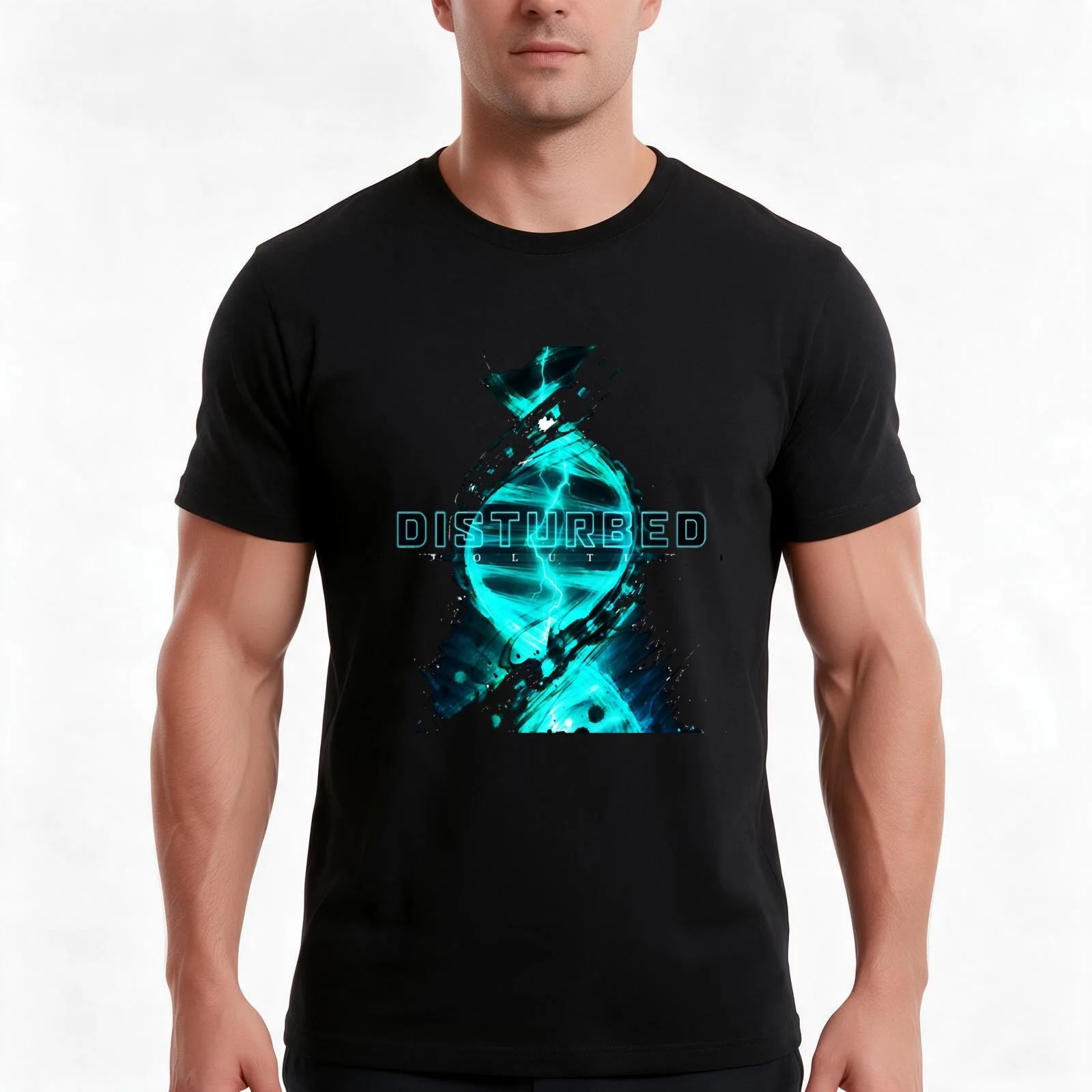 DISTURBED LOGOS For Fans T-Shirt, Summer Casual Cotton Tee, Oversized Streetwear Tops, Vintage Graphic Print, Unisex Men Women