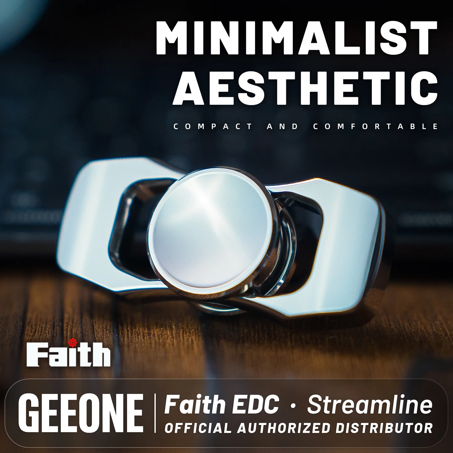 ألعاب تململ معدنية من Faith EDC Streamline EDC، صفحتين من الدوار