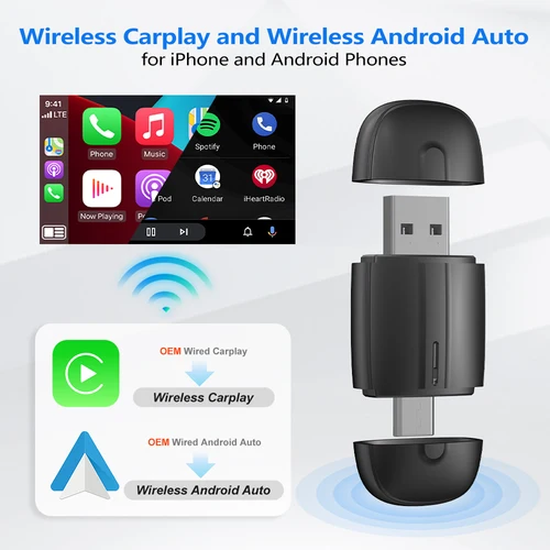 Imagen 2 del producto Android Auto inalámbrico Carplay tipo c USB Bluetooth Wifi Plug and Play 2 en 1 Dongle para Chevrolet Citroen Buick Cadillac Chery VW