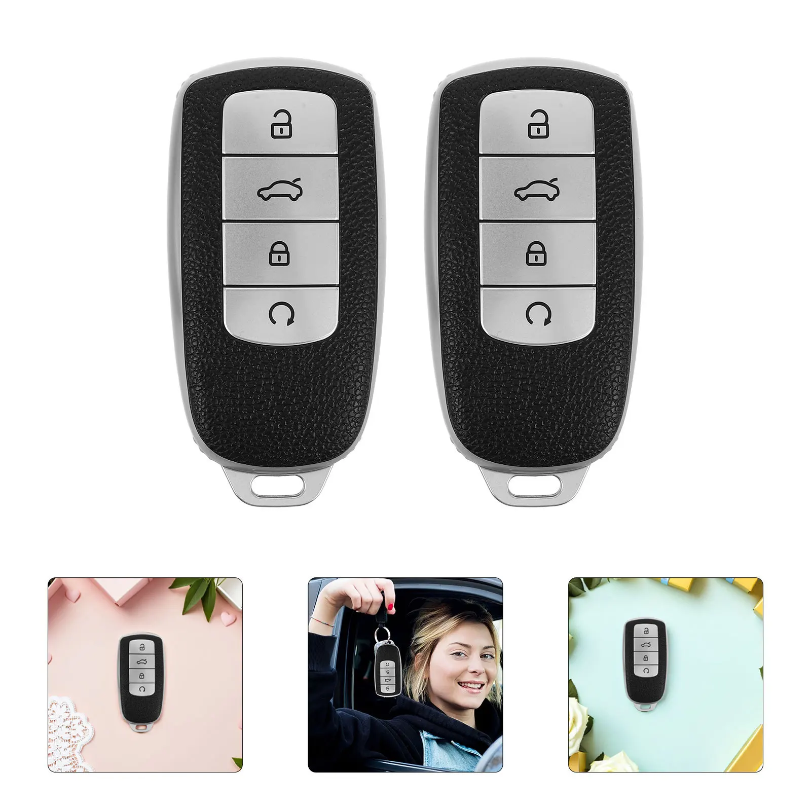 

2pcs Cover Tpu Full Protection Case For 8 Pro Remote Fob Protective Sleeve Lightweight Soft Grip Car Key Protector Auto