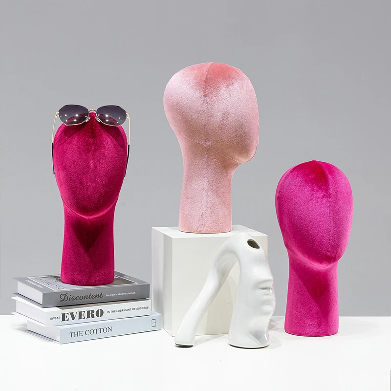 

Манекен-голова из бархата 33 см для демонстрации ювелирных изделий, рекламной фотосъемки, декора витрин торговых центров, держатель для шляп и очков