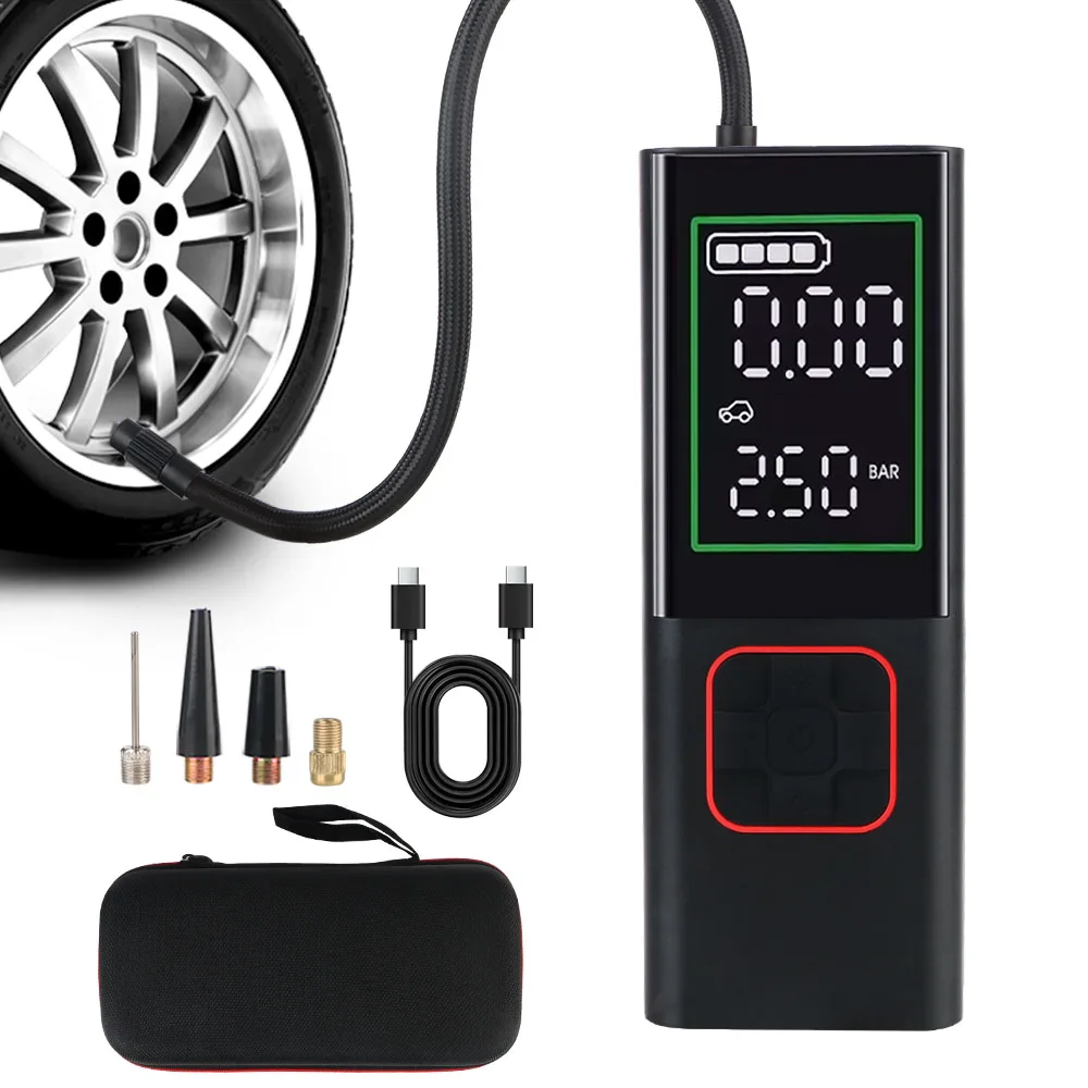 150W Tire Air Pump Tire Pressure Test 6000mAh Digital 160PSI Car Air Compressor With LED Flashlight Portable Inflator