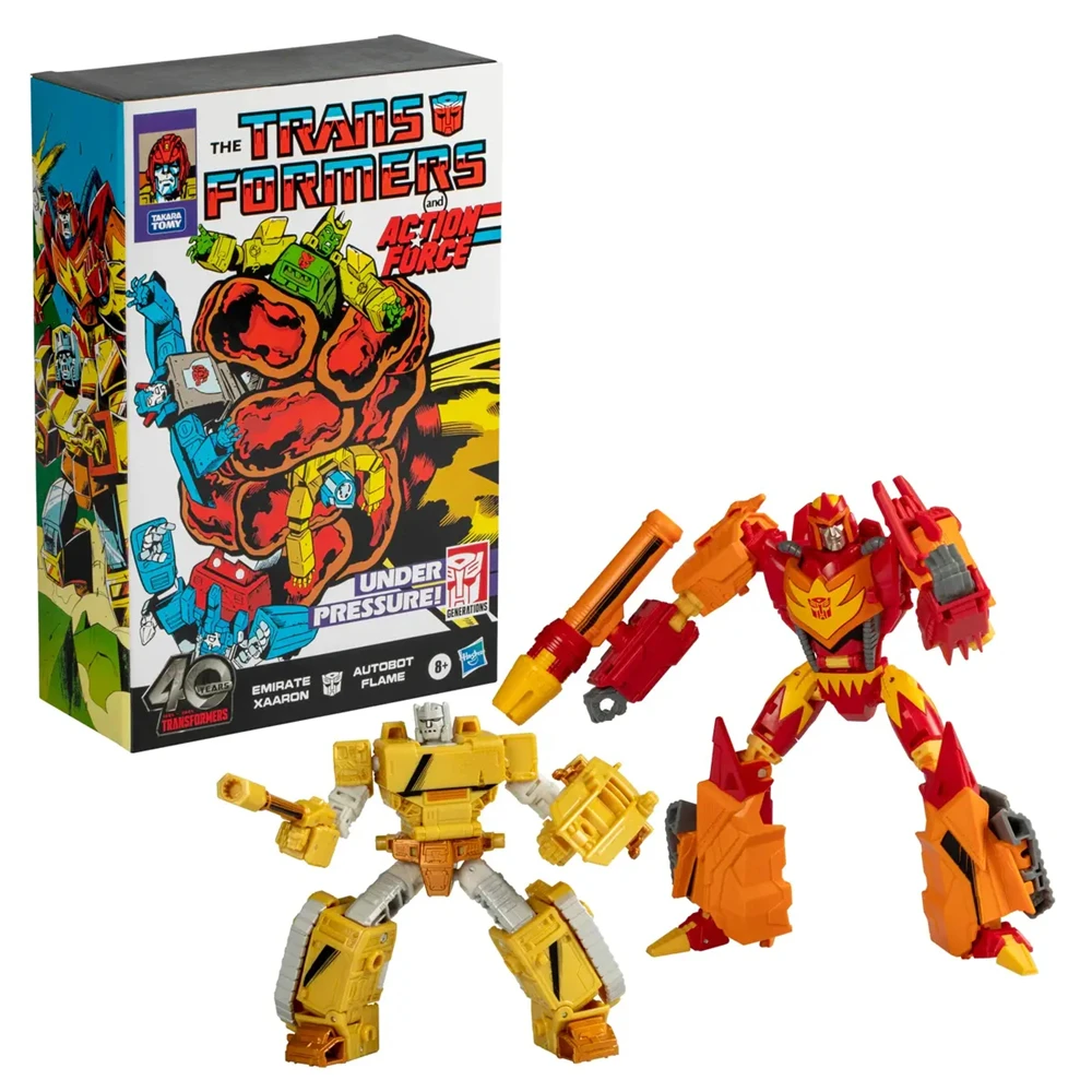 Hasbro Transformers Generations Comic Edition Comic Edition 40Th Autobot Flame and Emirate Xaaron Action Figure 2-Pack