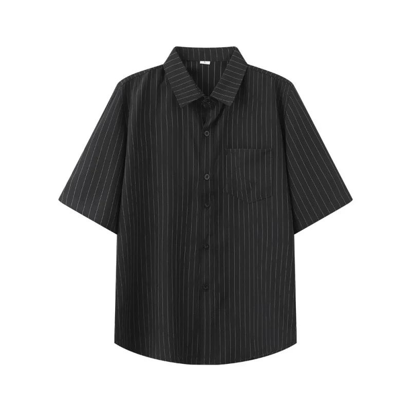 Short Sleeve Shirt Men's 2026 Summer New Business Casual Striped Shirt Half Sleeve