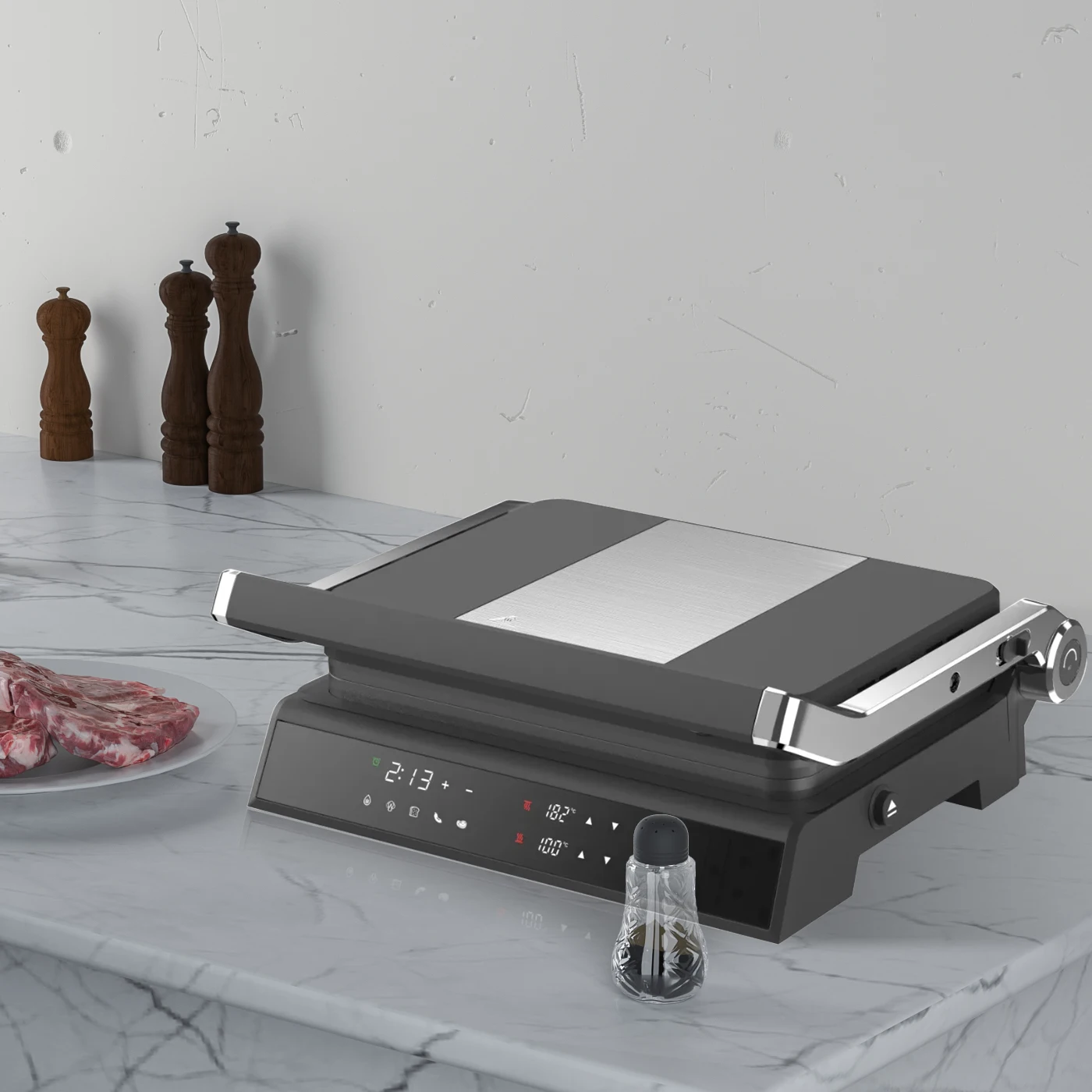 for Quality Commercial Electric Grill Sandwich  Contact Grill Gas Cast Iron Maker Steak Machine Electric Barbecue Grill Panini