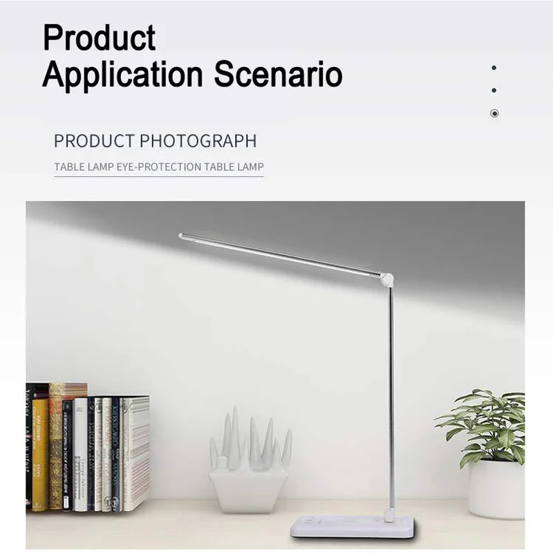 LED USB Charging Lamp Touch Folding Table Portable 3Color Work Office Rechargeable Wireless Phone Charger Light for Bedroom