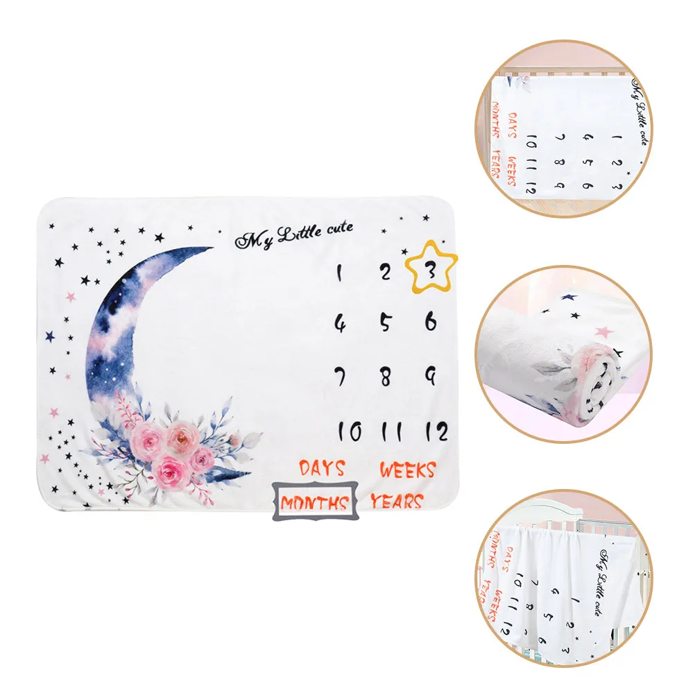 

Baby Milestone Blanket Fleece UV Flannel Infant Shower Gifts Girls Boys Newborn Soft Durable Washable Safe SkinFriendly