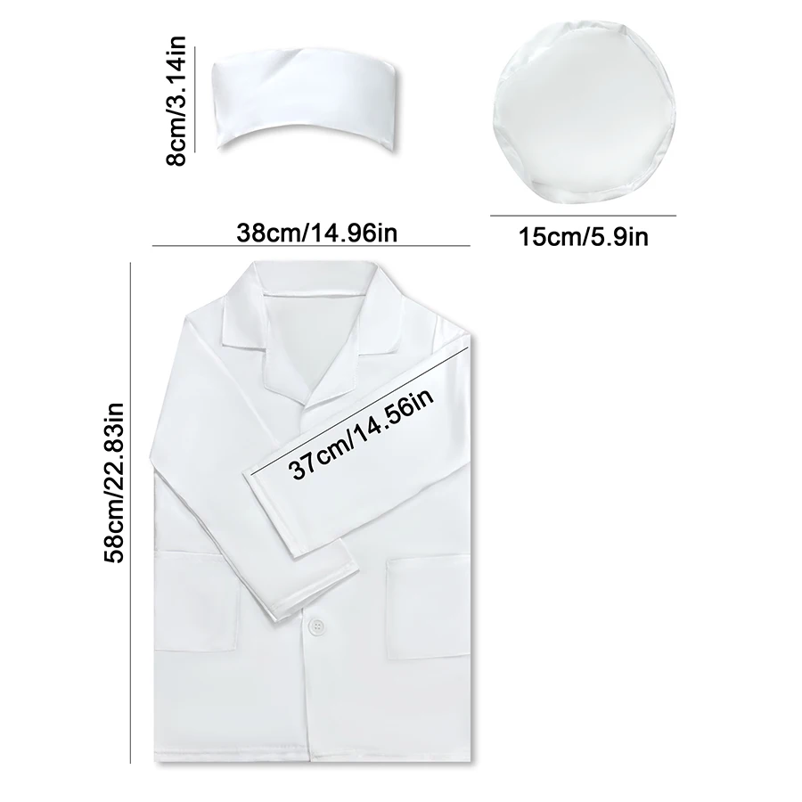 Детский костюм врача из 2 предметов, игрушка врача для ролевых игр, наряд медсестры на Хэллоуин, унисекс, костюм для вечеринки, подарок на день рождения, праздничный подарок, рождественский подарок, подарок на Хэллоуин