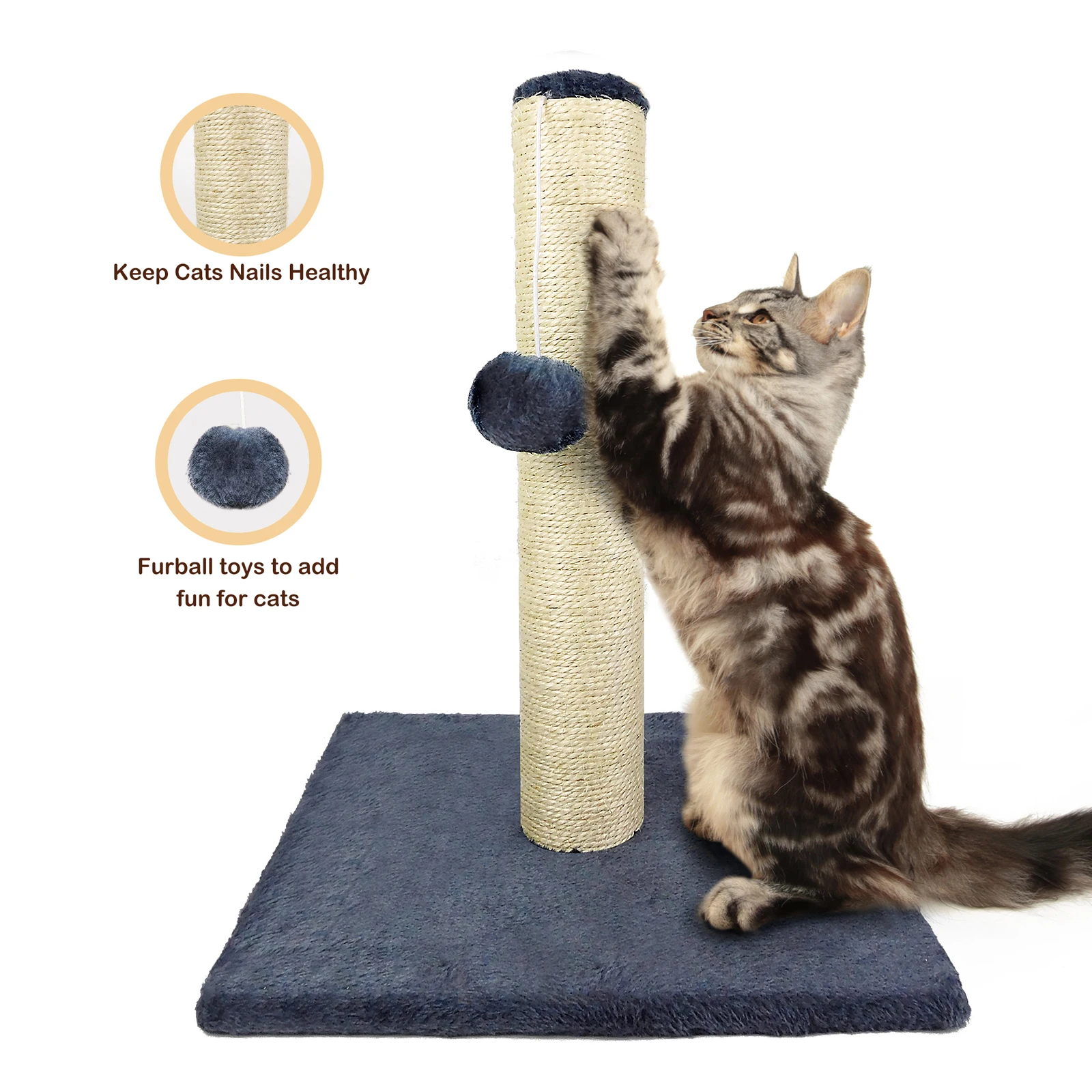 Poste rascador pequeño de 40cm para gatitos, árbol de marco de escalada Vertical seguro para gatos con juguete colgante
