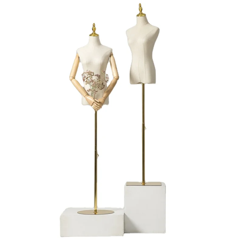 

half body mannequins for wig display stand mannequins Torso Clothes Display Mannequin Female with Plated Head Women Linen Set