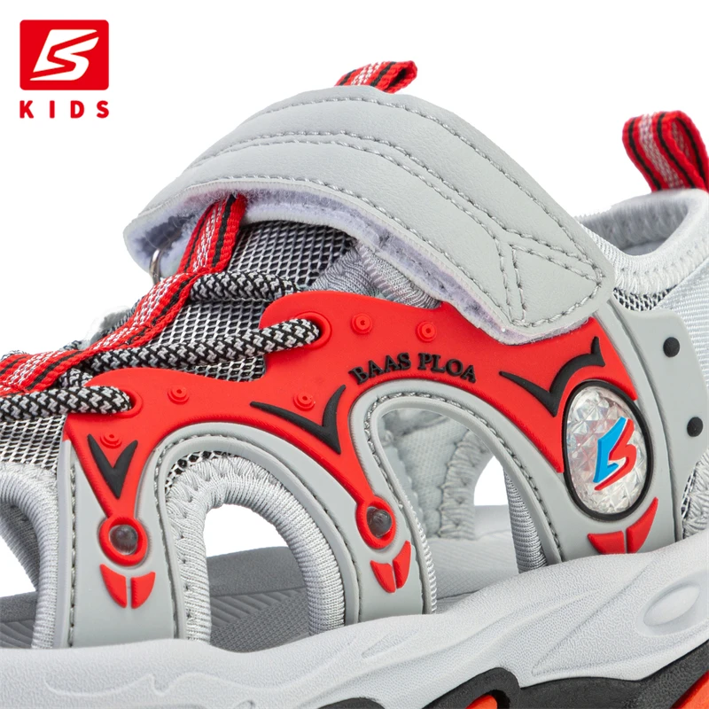 Baasploa Kids Sandals Summer New Fashion Children Beach Shoes Breathable Non-Slip Outdoor Boys Sandals Hook&loop Free Shipping