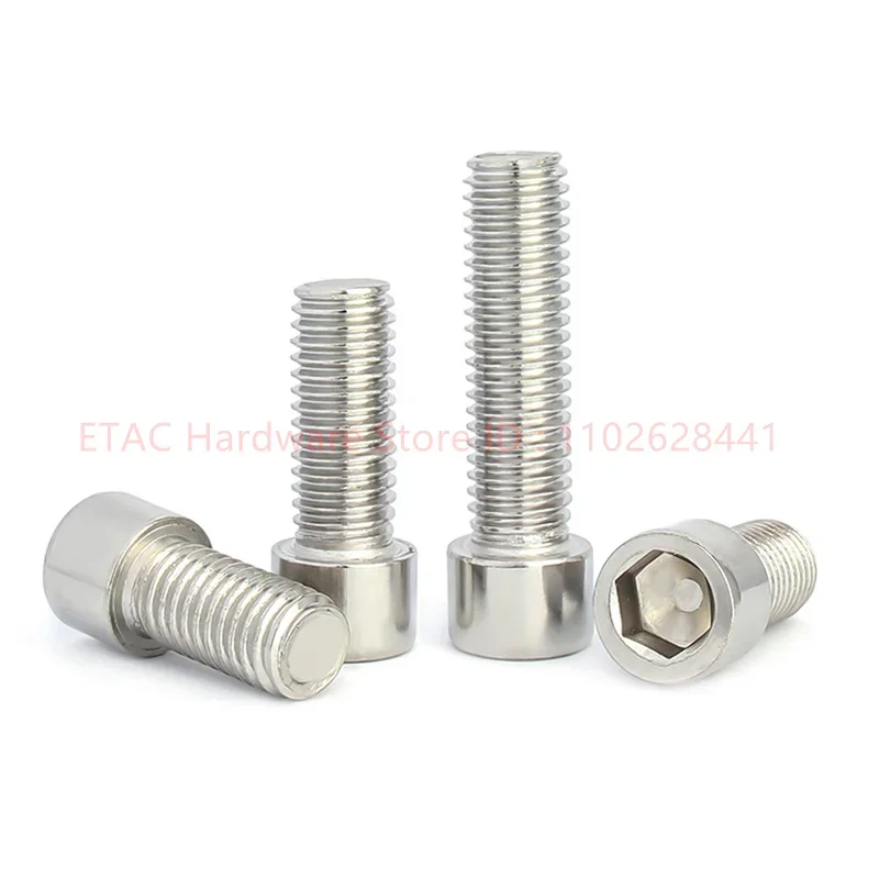 201 Stainless Steel Hexagon Hex Socket Head Cap Screw Bolt M3 M4 M5 M6 M8 Full Thread Length 5-60mm