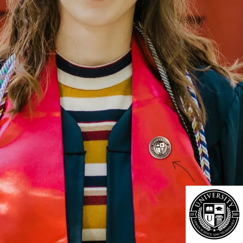 

Custom Logo Pin Personalized College Emblem Pin Engraved College Logo University Graduation Pin Graduation Gift for Her or Him